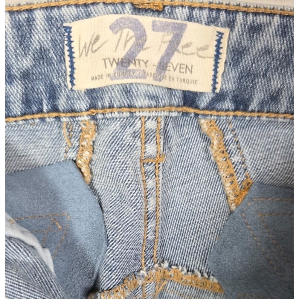 We The Free Free People Wide Leg Jeans 27 High Rise Blue Cotton Stretch 29x31 - Picture 9 of 15